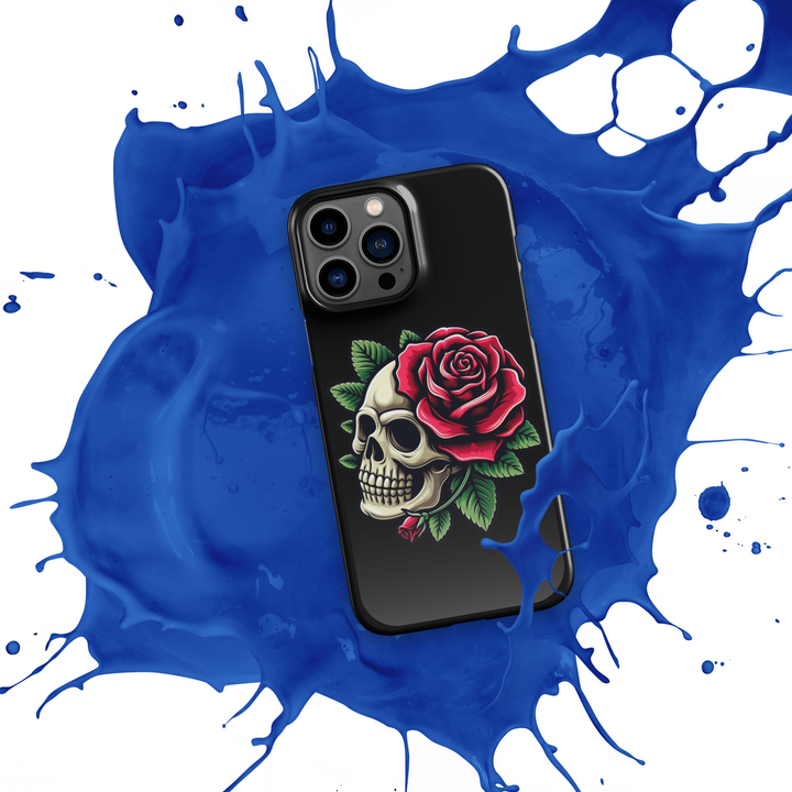 Cover con fibbia per iPhone® SKULL DARK ROSE - Gufetto Brand 
