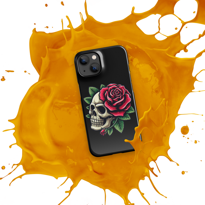 Cover con fibbia per iPhone® SKULL DARK ROSE - Gufetto Brand 