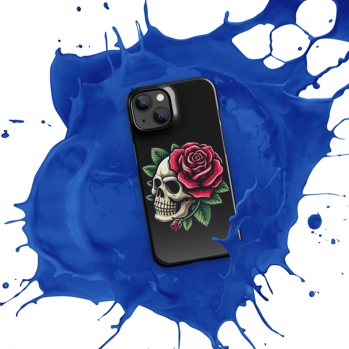 Cover con fibbia per iPhone® SKULL DARK ROSE - Gufetto Brand 