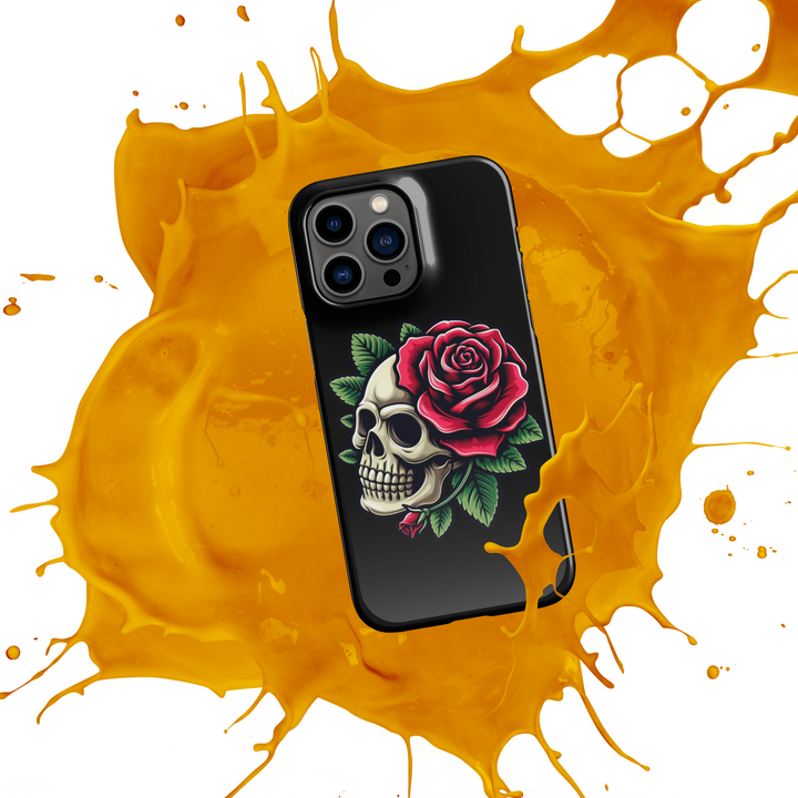 Cover con fibbia per iPhone® SKULL DARK ROSE - Gufetto Brand 