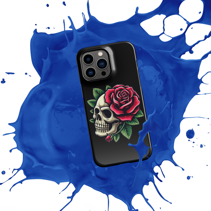 Cover con fibbia per iPhone® SKULL DARK ROSE - Gufetto Brand 