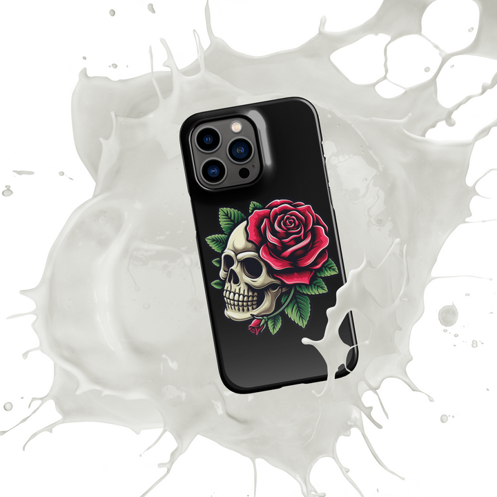 Cover con fibbia per iPhone® SKULL DARK ROSE - Gufetto Brand 