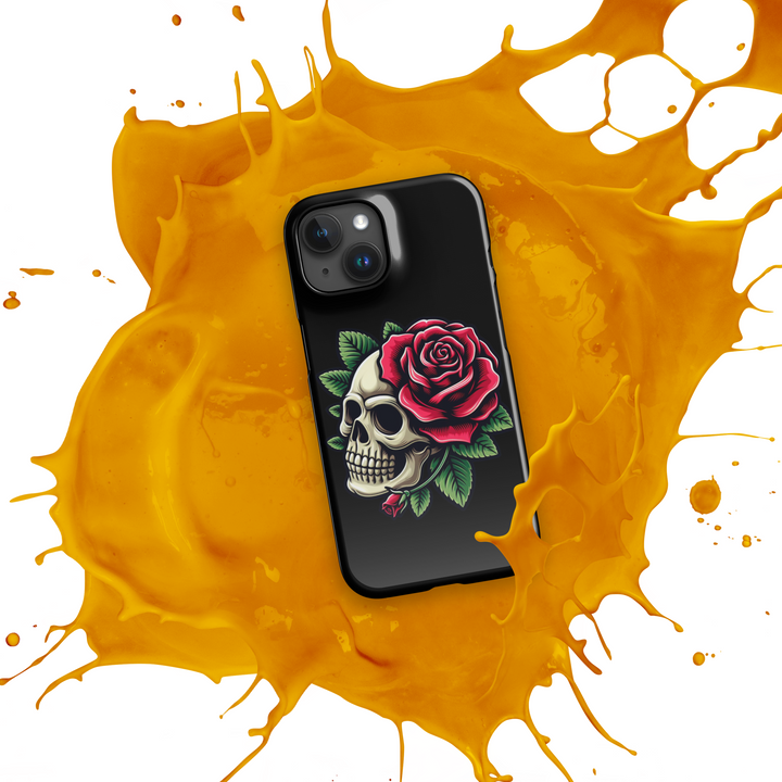 Cover con fibbia per iPhone® SKULL DARK ROSE - Gufetto Brand 