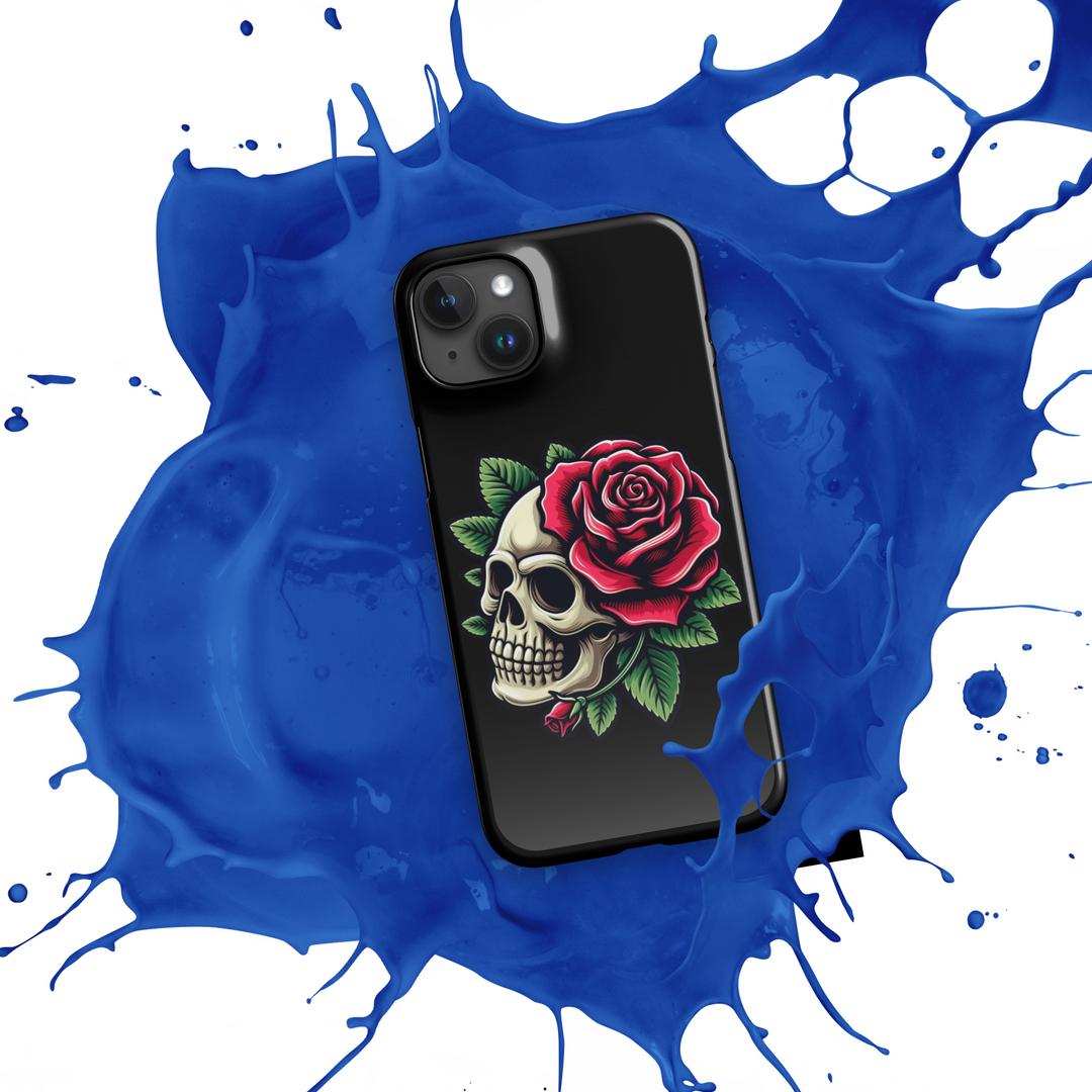 Cover con fibbia per iPhone® SKULL DARK ROSE - Gufetto Brand 