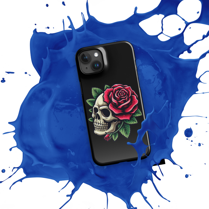 Cover con fibbia per iPhone® SKULL DARK ROSE - Gufetto Brand 