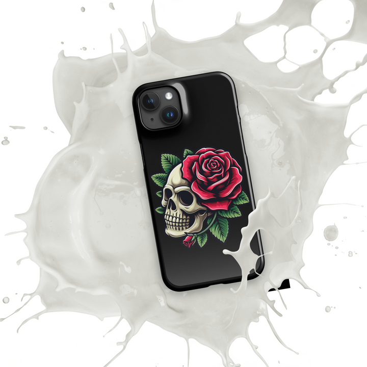 Cover con fibbia per iPhone® SKULL DARK ROSE - Gufetto Brand 