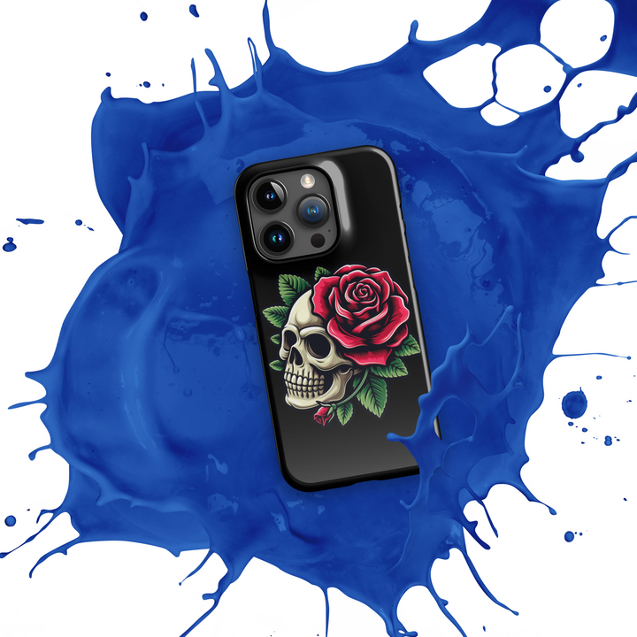 Cover con fibbia per iPhone® SKULL DARK ROSE - Gufetto Brand 