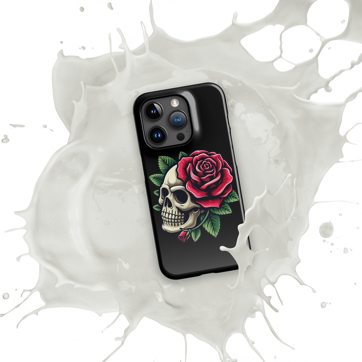 Cover con fibbia per iPhone® SKULL DARK ROSE - Gufetto Brand 