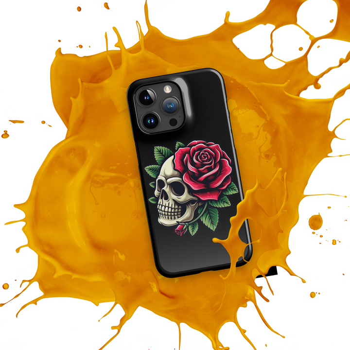 Cover con fibbia per iPhone® SKULL DARK ROSE - Gufetto Brand 