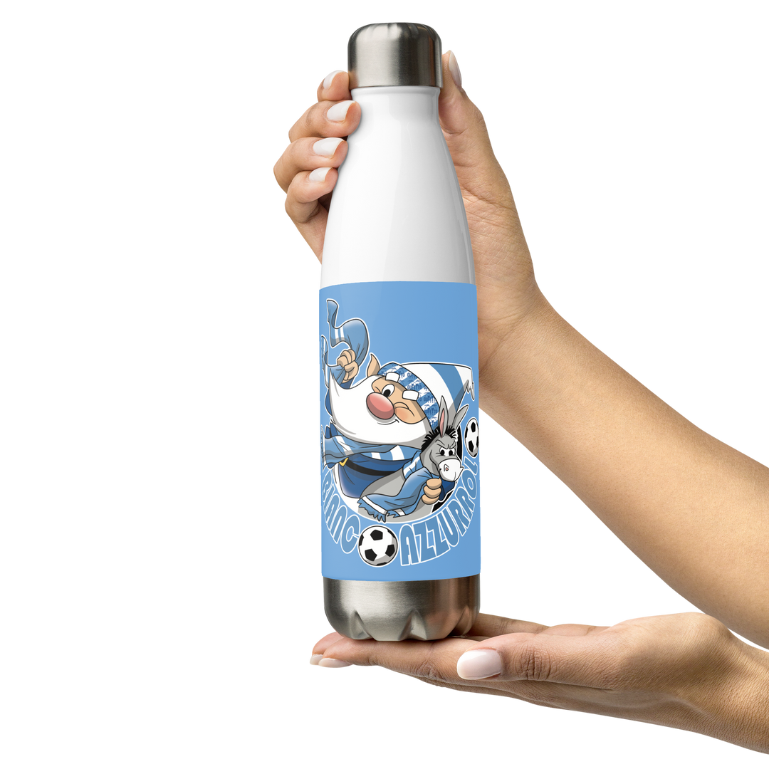 Borraccia in acciaio inossidabile BIANCO AZZURROLO - Gufetto Brand 
