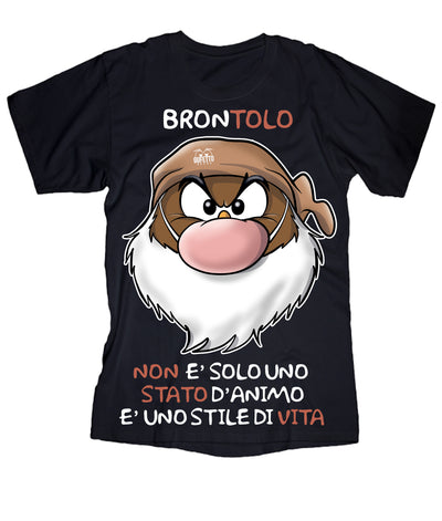 T-shirt NERA UOMO BRONTOLO FACE Outlet - Gufetto Brand 