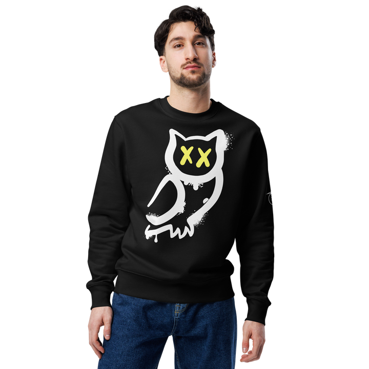 Felpa eco unisex GUFETTO 1 BIANCO OCCHI GIALLI - Gufetto Brand 