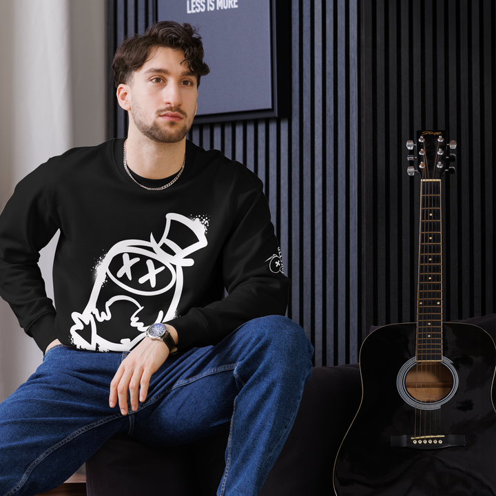 Felpa eco unisex GUFETTO 2 BIANCO OCCHI BIANCHI - Gufetto Brand 