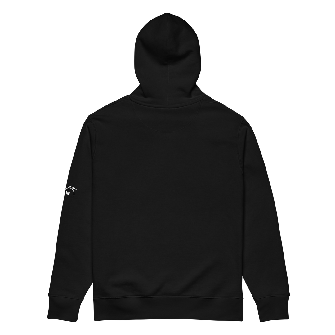 Felpa con cappuccio ecologica classica unisex GUFETTO 1 BIANCO OCCHI ROSSI - Gufetto Brand 
