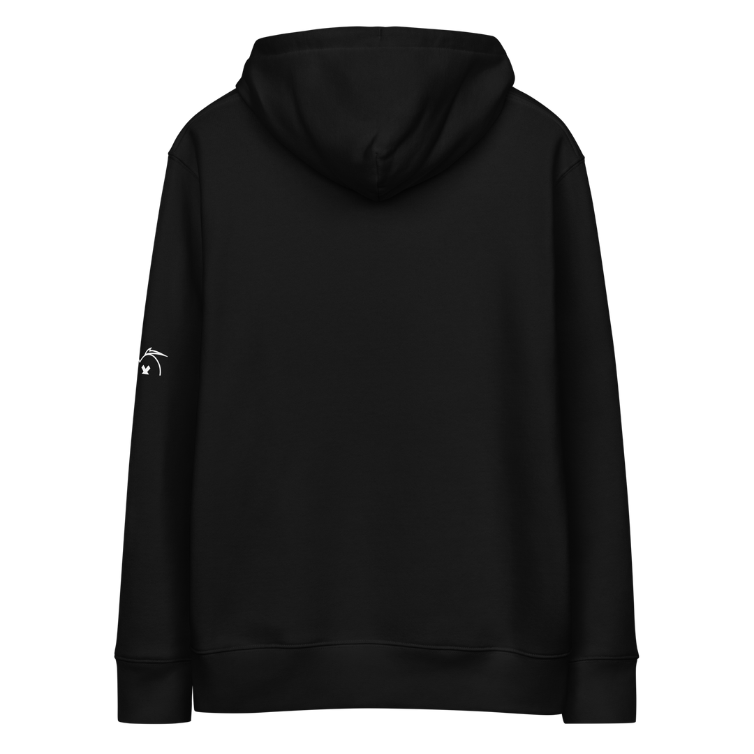 Felpa con cappuccio ecologica classica unisex GUFETTO 1 BIANCO OCCHI ROSSI - Gufetto Brand 