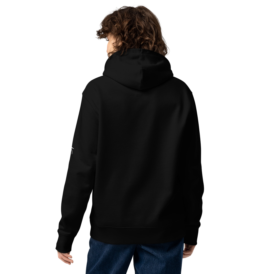Felpa con cappuccio ecologica classica unisex GUFETTO 1 BIANCO OCCHI ROSSI - Gufetto Brand 