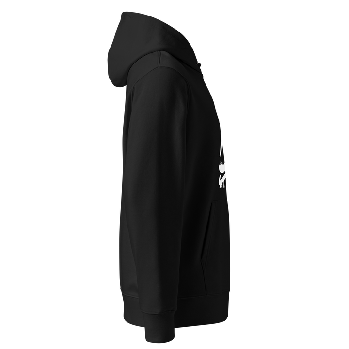 Felpa con cappuccio ecologica classica unisex GUFETTO 1 BIANCO OCCHI ROSSI - Gufetto Brand 