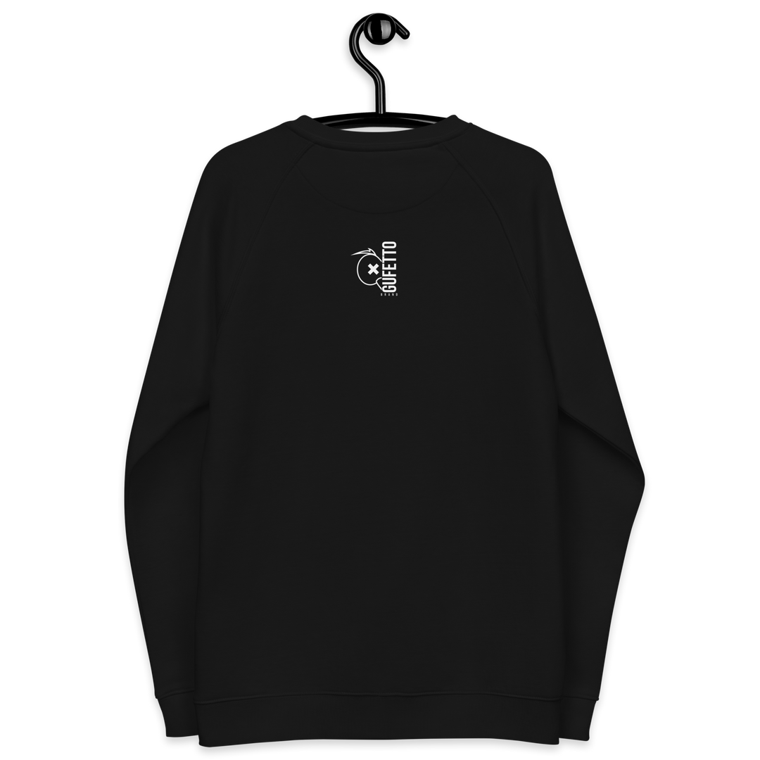 Felpa raglan in tessuto organico unisex SKULL DARK - Gufetto Brand 