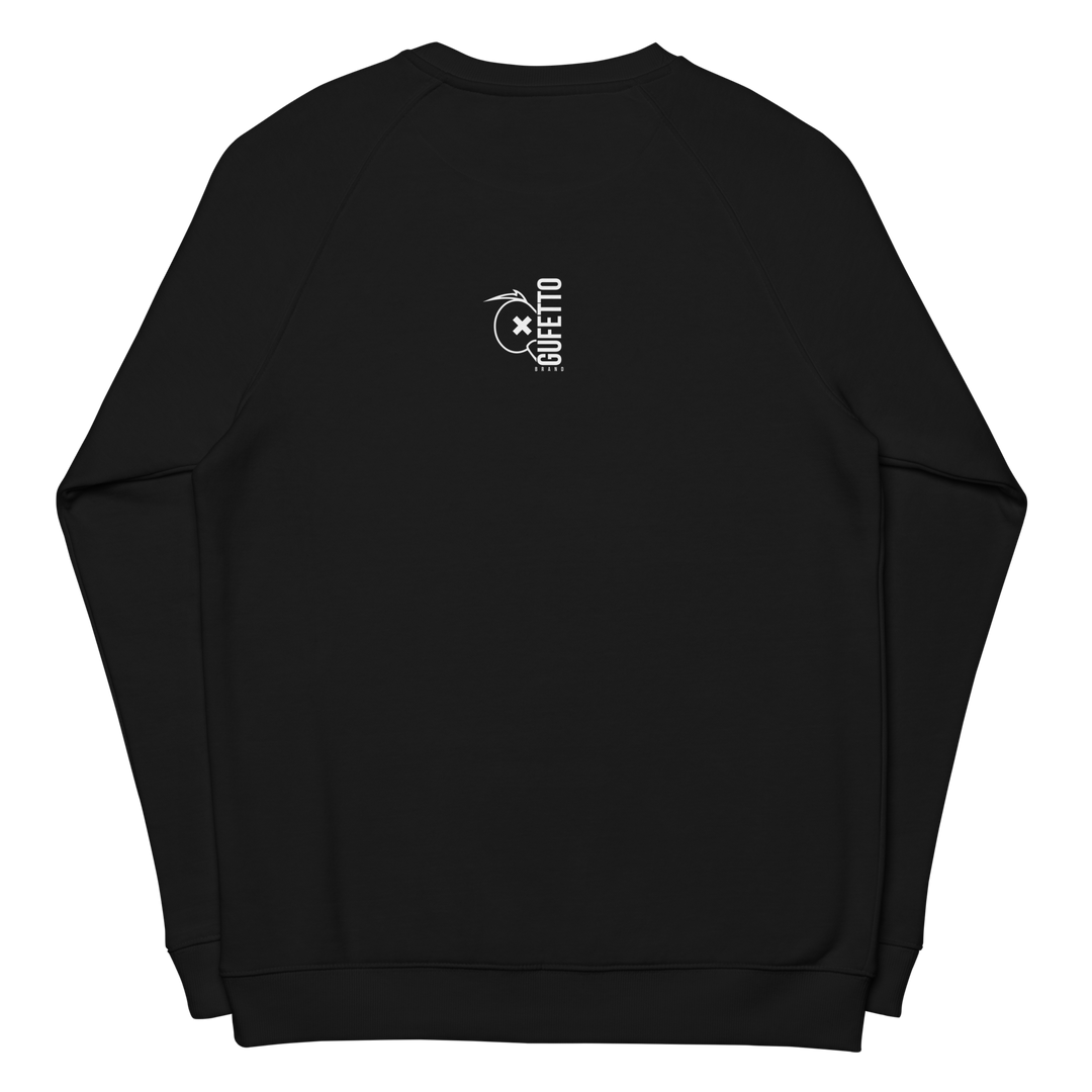 Felpa raglan in tessuto organico unisex SKULL DARK - Gufetto Brand 