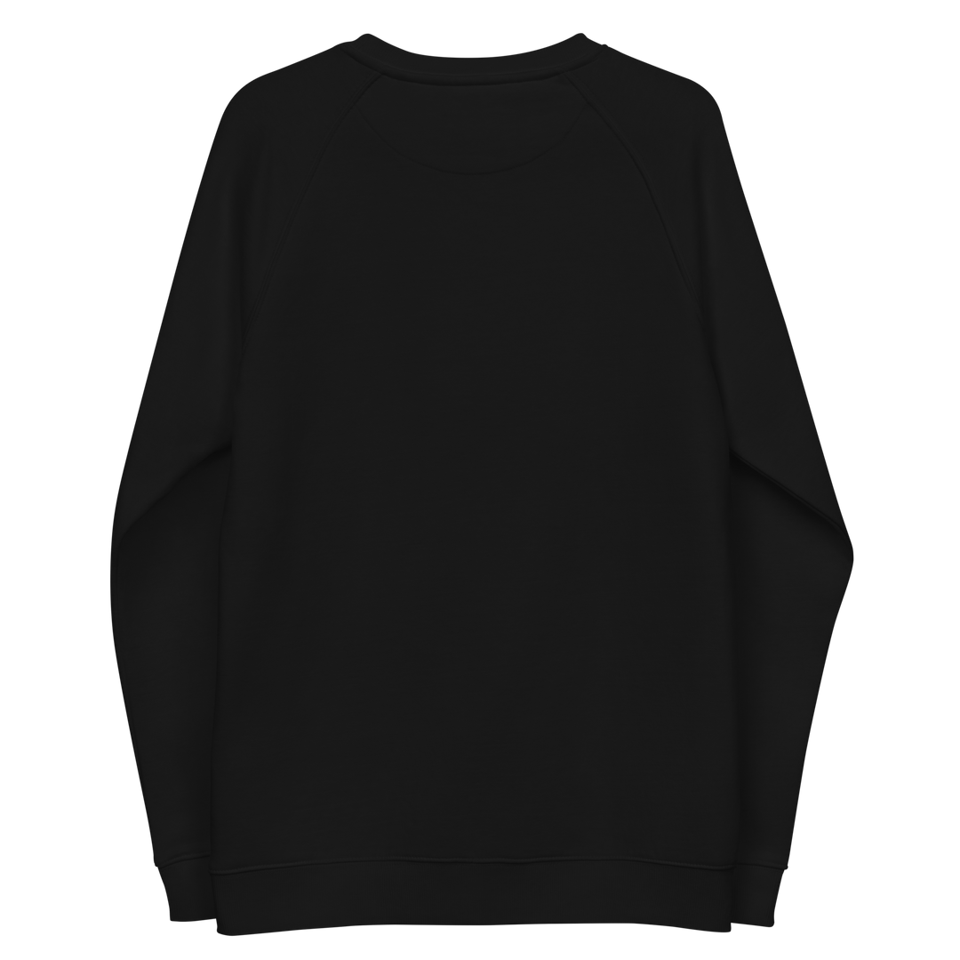 Felpa raglan in tessuto organico unisex GUFETTO OCCHI BIANCHI - Gufetto Brand 