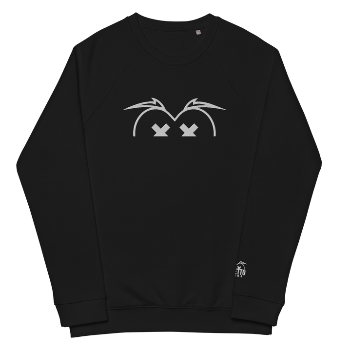 Felpa raglan in tessuto organico unisex GUFETTO OCCHI BIANCHI - Gufetto Brand 