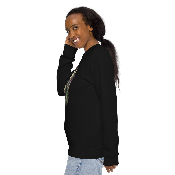 Felpa raglan in tessuto organico unisex SKULL DARK - Gufetto Brand 