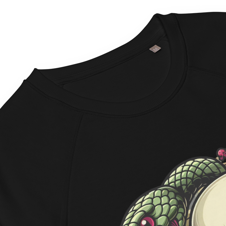 Felpa raglan in tessuto organico unisex SKULL DARK - Gufetto Brand 