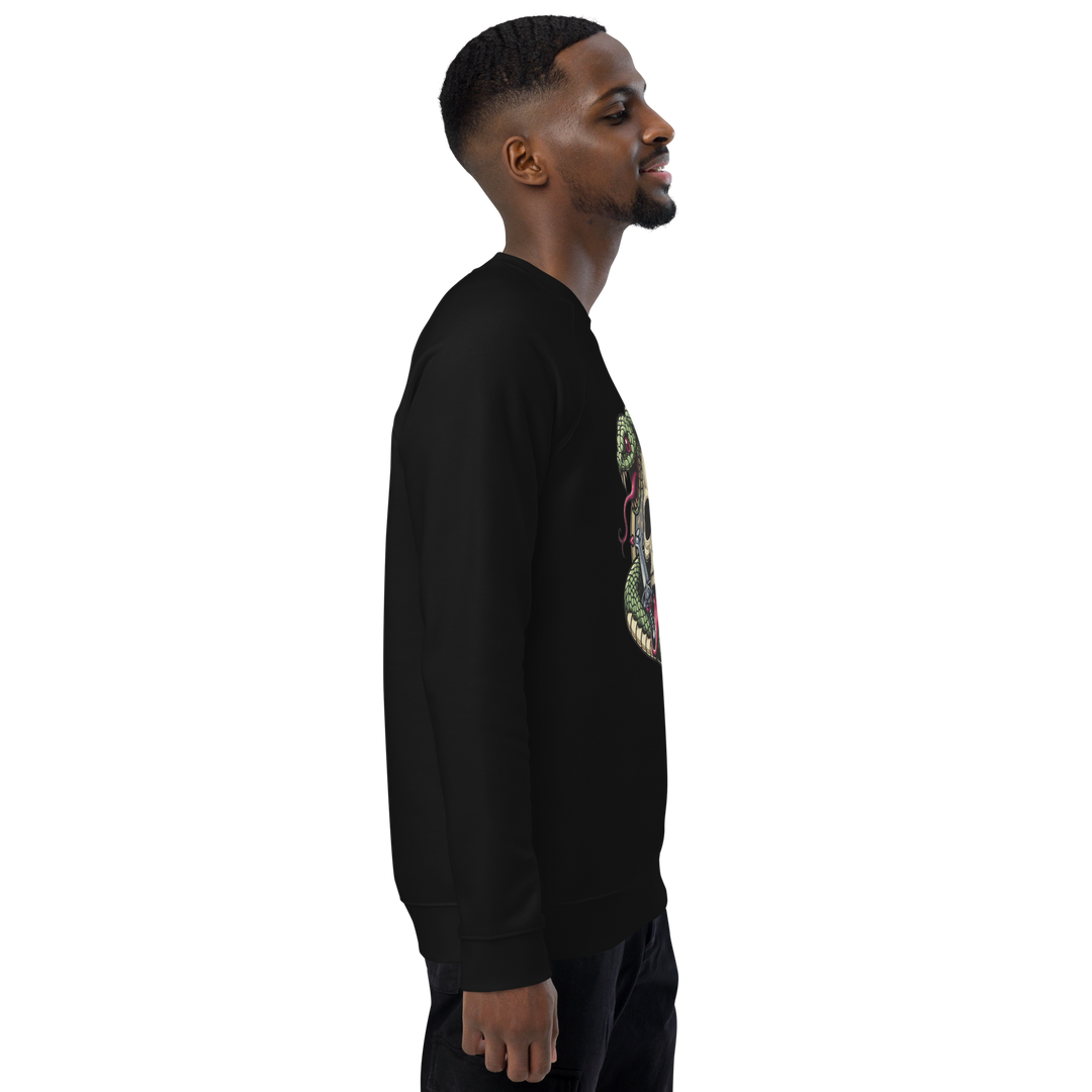 Felpa raglan in tessuto organico unisex SKULL DARK - Gufetto Brand 