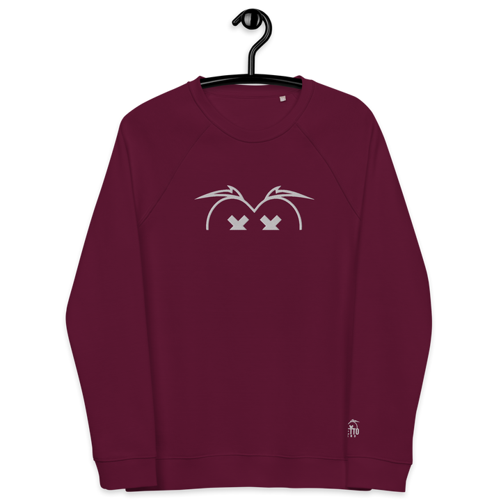 Felpa raglan in tessuto organico unisex GUFETTO OCCHI BIANCHI - Gufetto Brand 