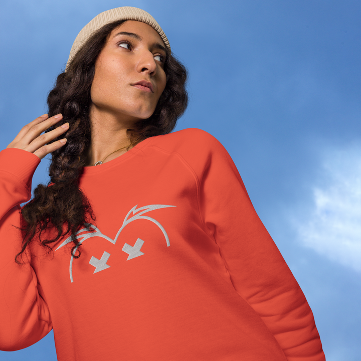 Felpa raglan in tessuto organico unisex GUFETTO OCCHI BIANCHI - Gufetto Brand 