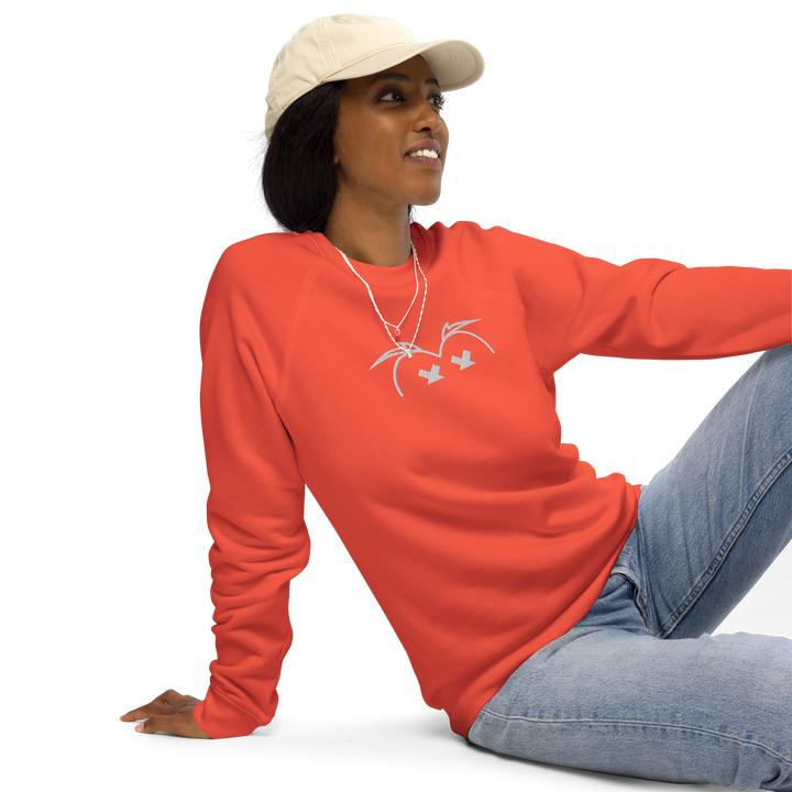 Felpa raglan in tessuto organico unisex GUFETTO OCCHI BIANCHI - Gufetto Brand 