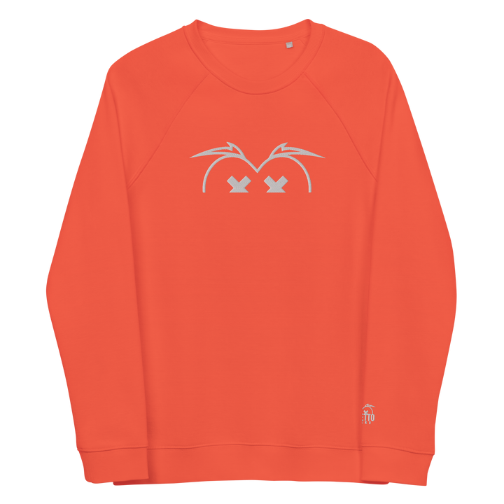 Felpa raglan in tessuto organico unisex GUFETTO OCCHI BIANCHI - Gufetto Brand 