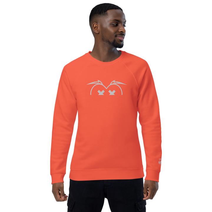 Felpa raglan in tessuto organico unisex GUFETTO OCCHI BIANCHI - Gufetto Brand 