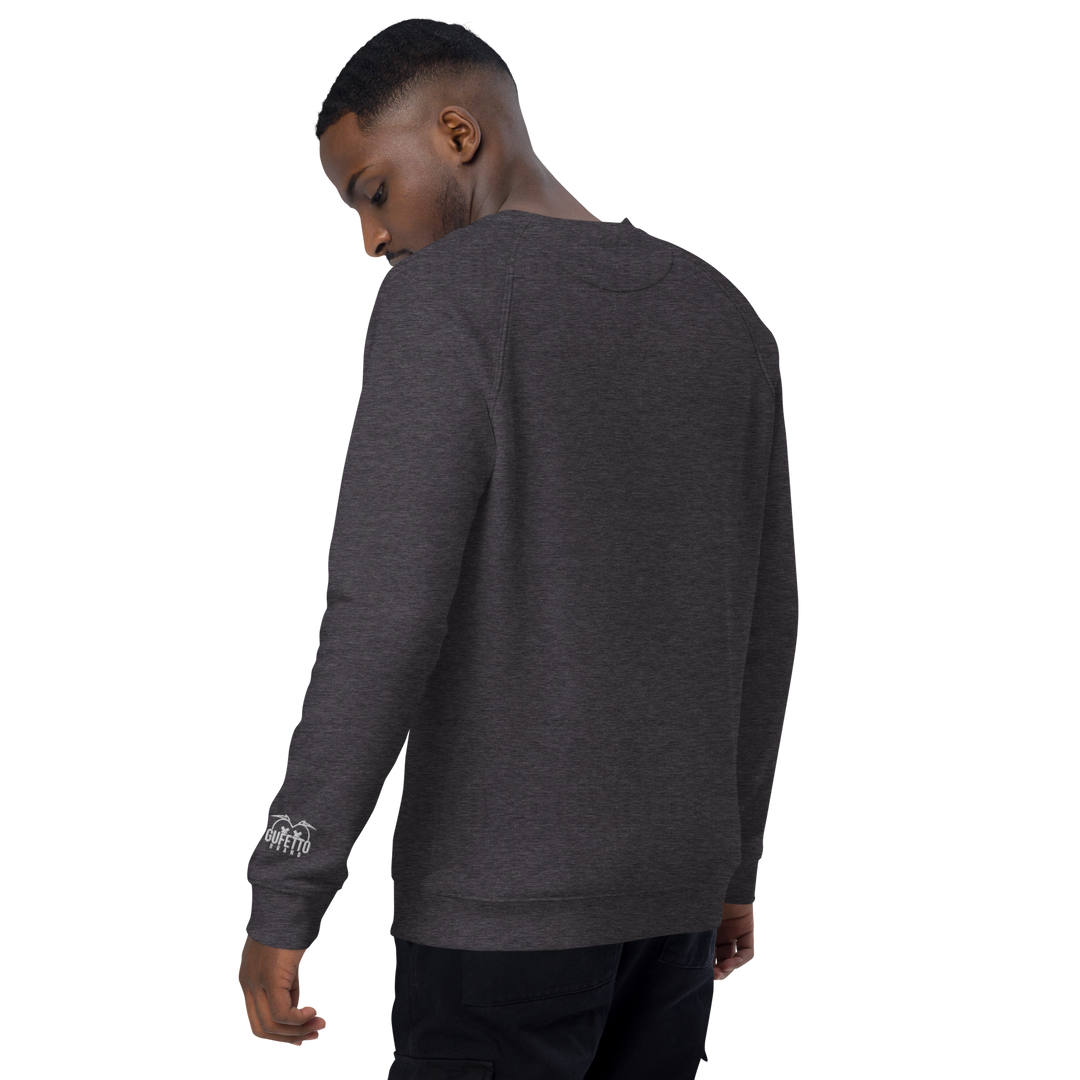 Felpa raglan in tessuto organico unisex GUFETTO OCCHI BIANCHI - Gufetto Brand 