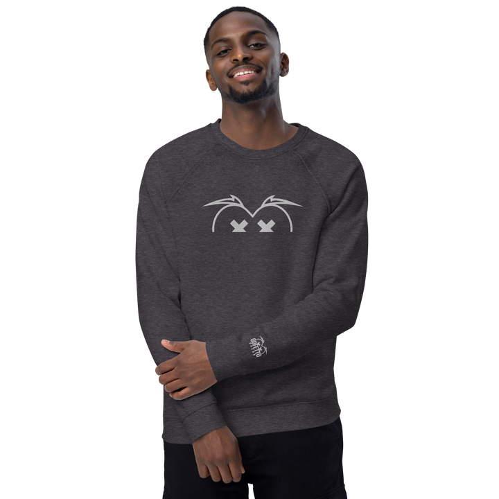 Felpa raglan in tessuto organico unisex GUFETTO OCCHI BIANCHI - Gufetto Brand 