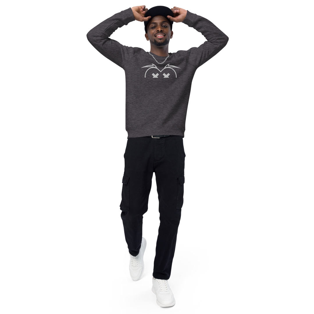 Felpa raglan in tessuto organico unisex GUFETTO OCCHI BIANCHI - Gufetto Brand 