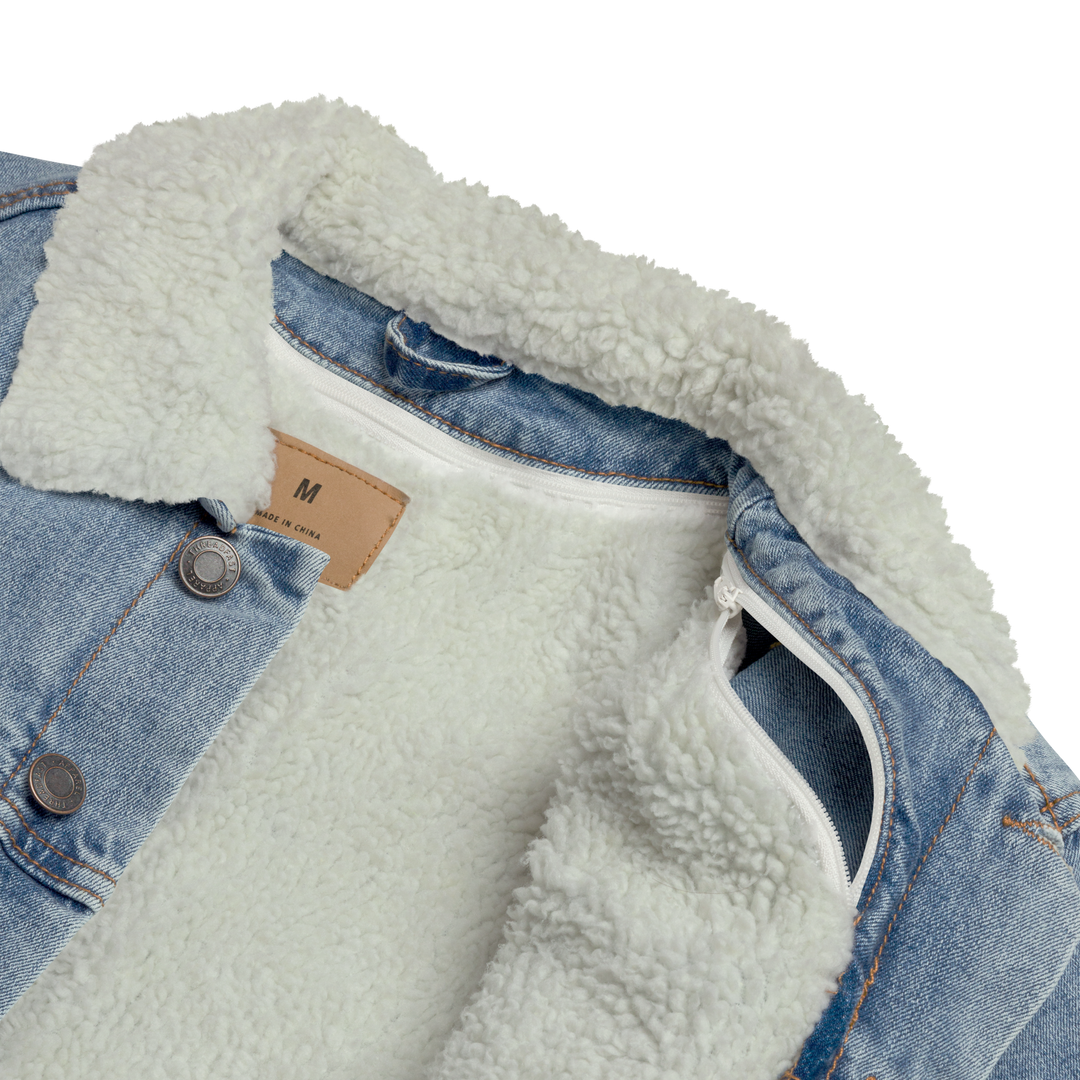 Giacca di jeans sherpa unisex Gufetto Brand - Gufetto Brand 