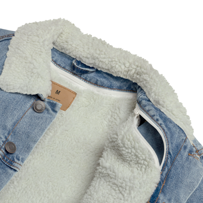 Giacca di jeans sherpa unisex Gufetto Brand - Gufetto Brand 
