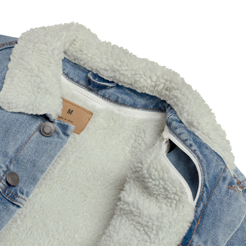 Giacca di jeans sherpa unisex Gufetto Brand - Gufetto Brand 