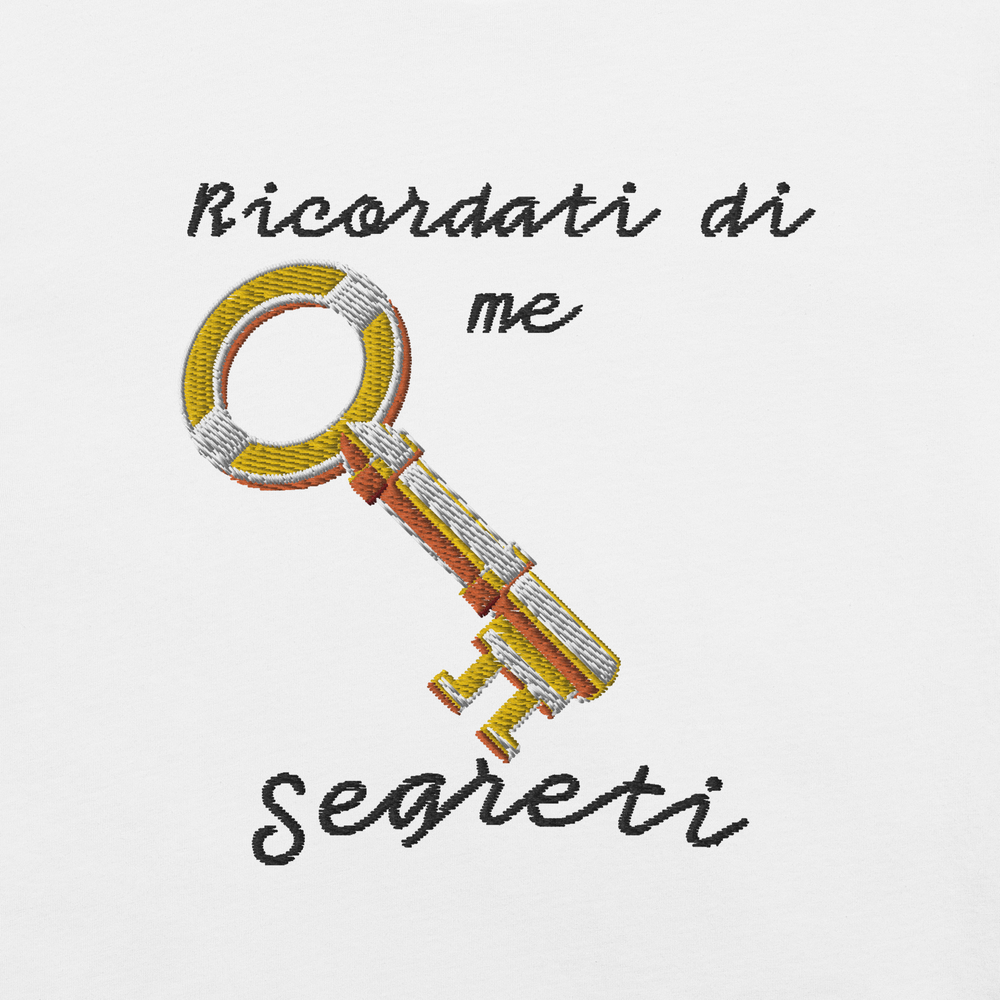Maglietta Ricamata Uomo Ricordati di me Chiave - Gufetto Brand 