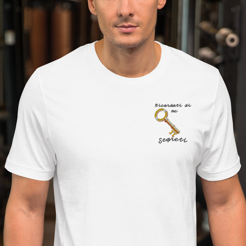 Maglietta Ricamata Uomo Ricordati di me Chiave - Gufetto Brand 