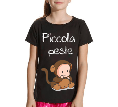 T-shirt Bambina Piccola Peste Three - Gufetto Brand 
