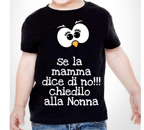 T-shirt Bambino Chiedilo alla Nonna - Gufetto Brand 
