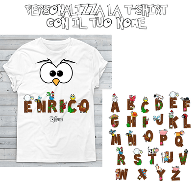 T-shirt Animal Name Personalizzabile con Nome - Gufetto Brand 
