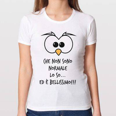 T-shirt Donna Che non sono Normale White Edition - Gufetto Brand 