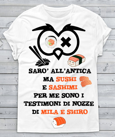 T-shirt Donna SUSHI E SASCHIMI - Gufetto Brand 