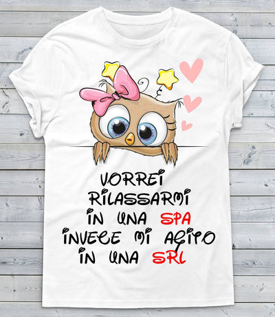 T-shirt Donna Vorrei Rilassarmi... Gufetta Edition - Gufetto Brand 