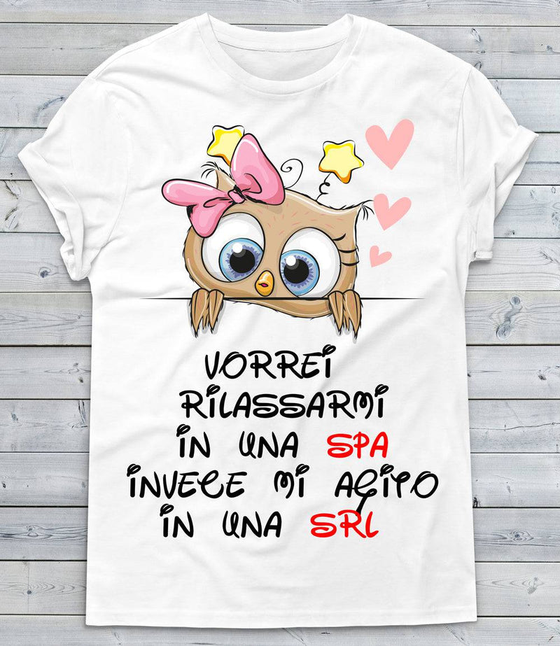 T-shirt Donna Vorrei Rilassarmi... Gufetta Edition