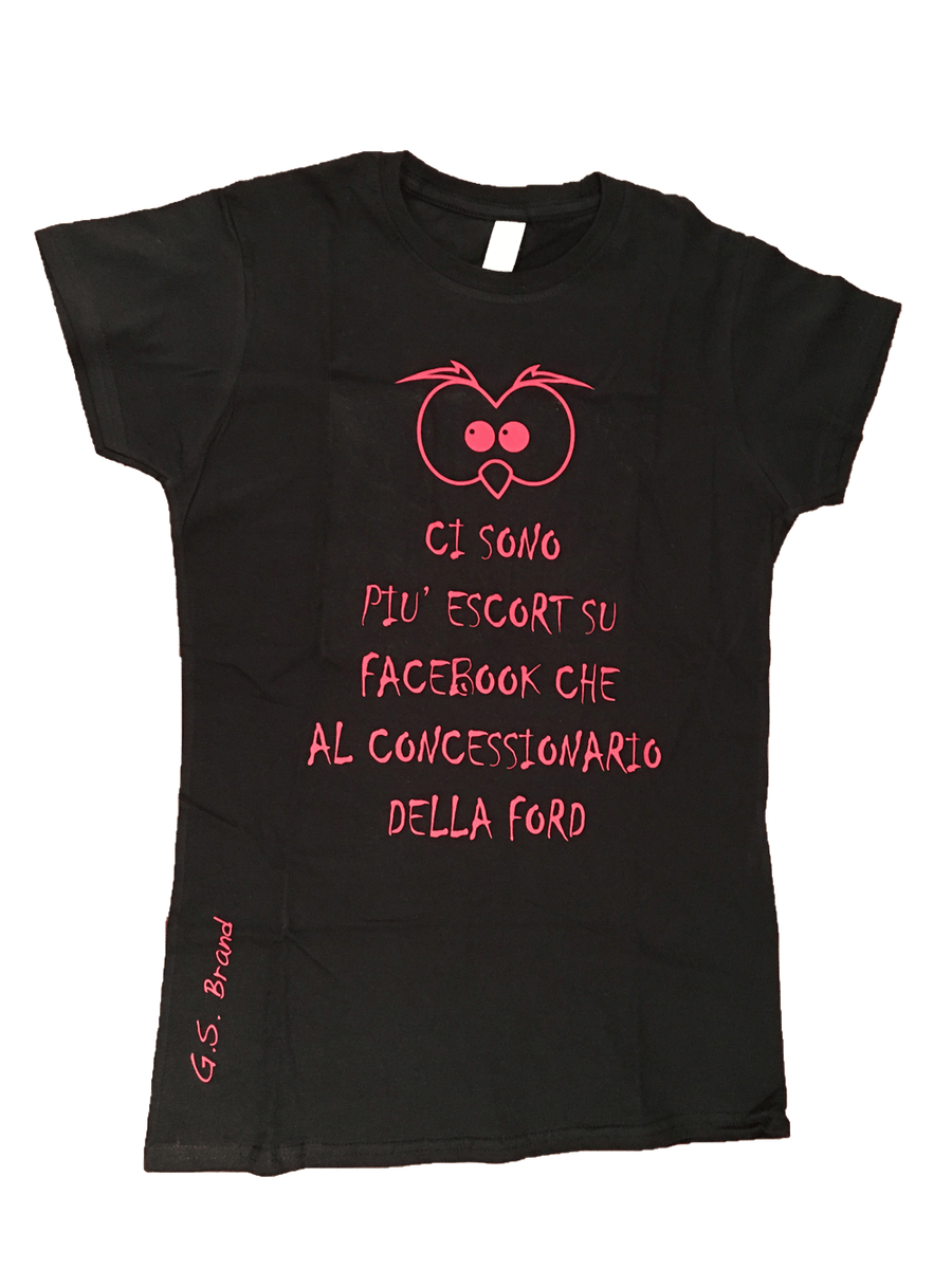 T-shirt Nera Uomo ( Ci sono più Escort... ) - Gufetto Brand 