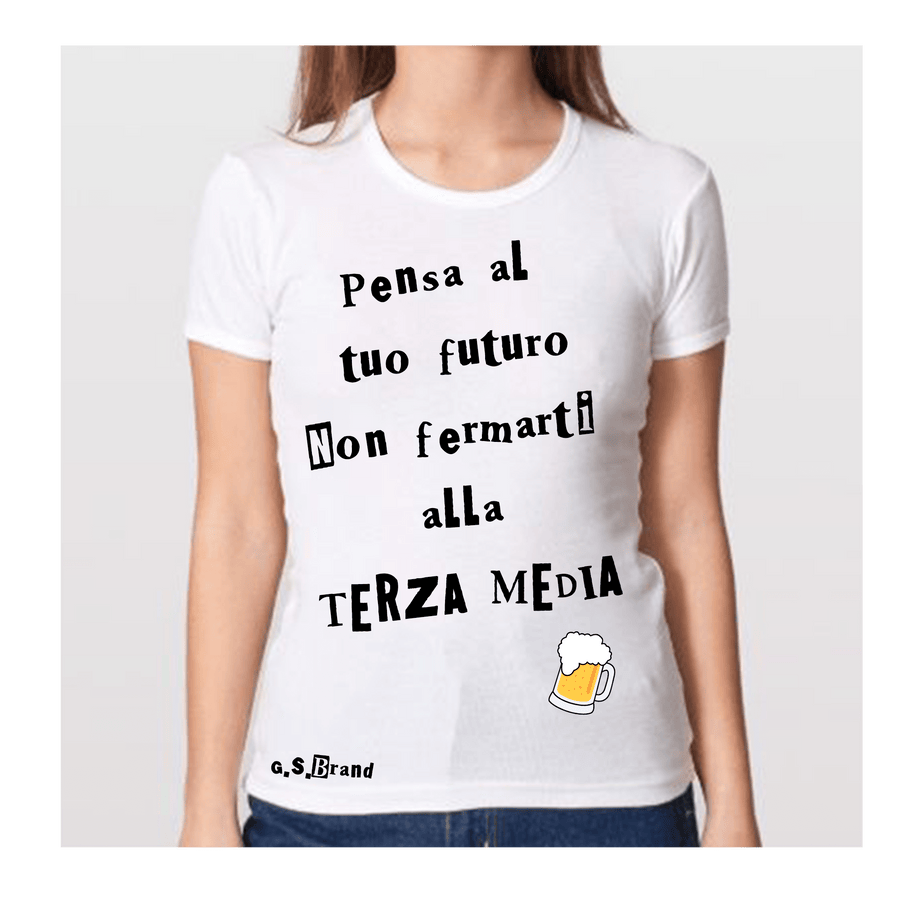 T-shirt Non fermarti alla Terza... Donna - Gufetto Brand 